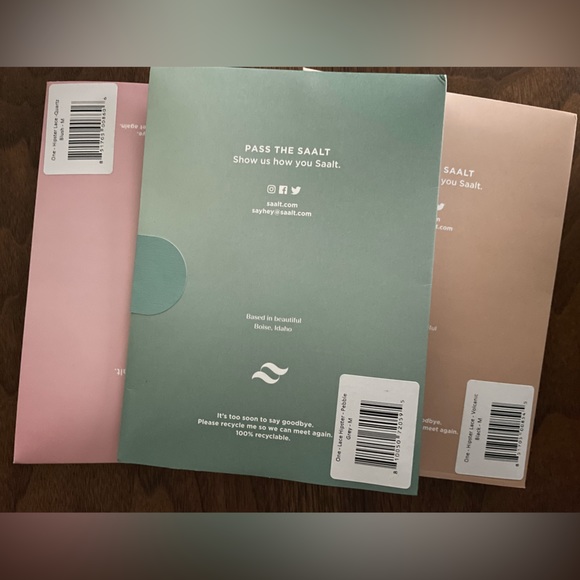 3 new unopened Saalt period underwear lace cute sexy design black pink gray - Picture 7 of 8